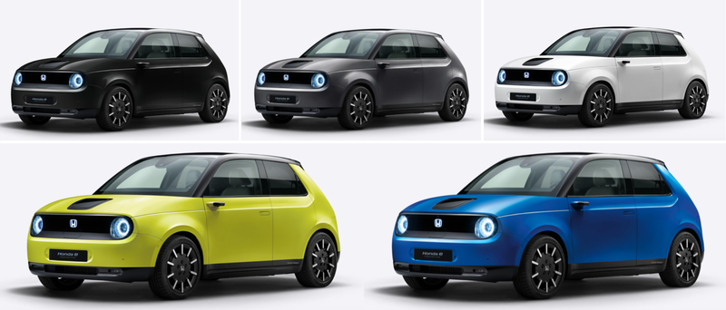 Illustration for article titled The All-Electric Honda E Comes in Five Delightful Colors